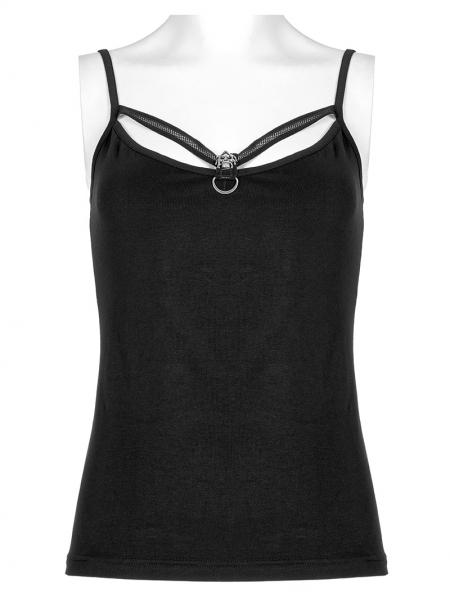 Black Gothic Daily Wear Sexy Camisoles for Women 