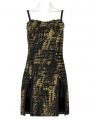 Yellow Gothic Grunge Punk Abstract Printing Slip Dress for Women