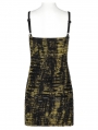 Yellow Gothic Grunge Punk Abstract Printing Slip Dress for Women