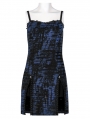 Blue Gothic Grunge Punk Abstract Printing Slip Dress for Women