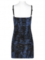 Blue Gothic Grunge Punk Abstract Printing Slip Dress for Women