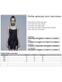 Blue Gothic Grunge Punk Abstract Printing Slip Dress for Women