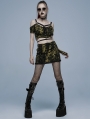 Yellow Gothic Grunge Punk Decadent Knitted Short Skirt for Women