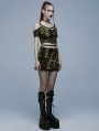 Yellow Gothic Grunge Punk Decadent Knitted Short Skirt for Women