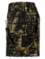 Yellow Gothic Grunge Punk Decadent Knitted Short Skirt for Women