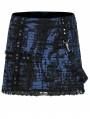 Blue Gothic Grunge Punk Decadent Knitted Short Skirt for Women