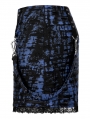 Blue Gothic Grunge Punk Decadent Knitted Short Skirt for Women