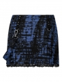 Blue Gothic Grunge Punk Decadent Knitted Short Skirt for Women