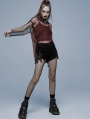 Black Gothic Punk Jeans Shorts for Women