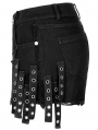 Black Gothic Punk Jeans Shorts for Women