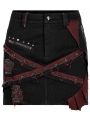 Black and Red Gothic Punk Decadent Short Skirt for Women