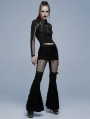 Black Gothic Punk Mesh Bat Short Jacket for Women