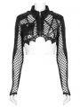 Black Gothic Punk Mesh Bat Short Jacket for Women