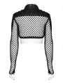 Black Gothic Punk Mesh Bat Short Jacket for Women