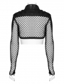 Black Gothic Punk Mesh Bat Short Jacket for Women