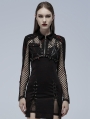Black and Red Gothic Punk Mesh Bat Short Jacket for Women