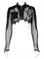 Black and Red Gothic Punk Mesh Bat Short Jacket for Women