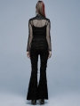 Black Gothic Punk Flare Long Pants for Women