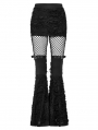 Black Gothic Punk Flare Long Pants for Women