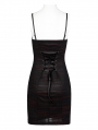 Black and Red Gothic Daily Wear Bat Slip Dress