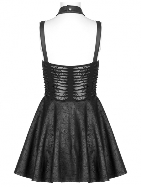 Black Gothic Punk Sexy Spider Web Short Dress - Devilnight.co.uk