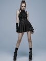 Black and Green Gothic Punk Sexy Spider Web Short Dress