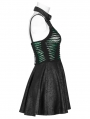Black and Green Gothic Punk Sexy Spider Web Short Dress