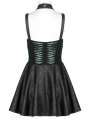 Black and Green Gothic Punk Sexy Spider Web Short Dress