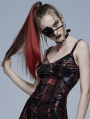 Red and Black Plaid Gothic Heart Eye Mask