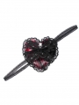 Red and Black Plaid Gothic Heart Eye Mask