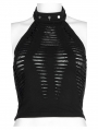 Black Gothic Daily Wear Spider Pattern Vest Top for Women