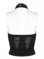 Black Gothic Daily Wear Spider Pattern Vest Top for Women