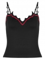 Black and Red Gothic Daily Wear Bat Camisoles for Women