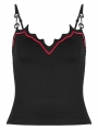 Black and Red Gothic Daily Wear Bat Camisoles for Women