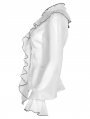 White Gothic Asymmetric Jacquard Long Sleeve Shirt for Women