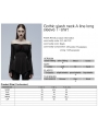 Black Gothic Off-the-Shoulder Long Sleeve Irregular T-Shirt for Women