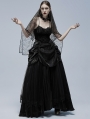 Black Gothic Velvet Bat Long Prom Party Dress