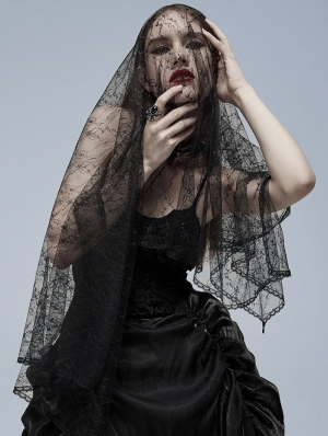 Black Gothic Lace Veil