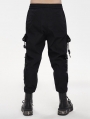 Black Gothic Punk Pentagram Casual Long Cargo Trousers for Men