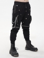 Black Gothic Punk Rock Detachable Casual Two Wear Cargo Pants for Men