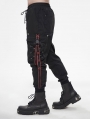 Black Gothic Punk Fashion Daily Wear Long Cargo Trousers for Men