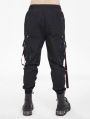 Black Gothic Punk Fashion Daily Wear Long Cargo Trousers for Men