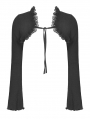 Black Gothic Daily Wear Cute Ruffles Short Cape for Women
