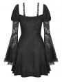Black Gothic Long Sleeve Sexy Lace Short Party Dress