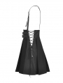 Black Gothic Punk Rock Pleated Daily Wear Short Suspender Skirt