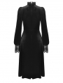 Black Elegant Gothic Velvet Daily Wear Long Sleeve Dress