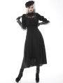 Black Elegant Gothic Lace Angel Wings Long Sleeve Maxi Dress