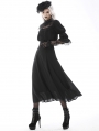 Black Elegant Gothic Lace Angel Wings Long Sleeve Maxi Dress