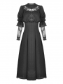 Black Elegant Gothic Lace Angel Wings Long Sleeve Maxi Dress