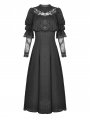 Black Elegant Gothic Lace Angel Wings Long Sleeve Maxi Dress